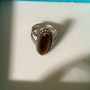 Tigers eye. size 6 .925 sterling silver ring